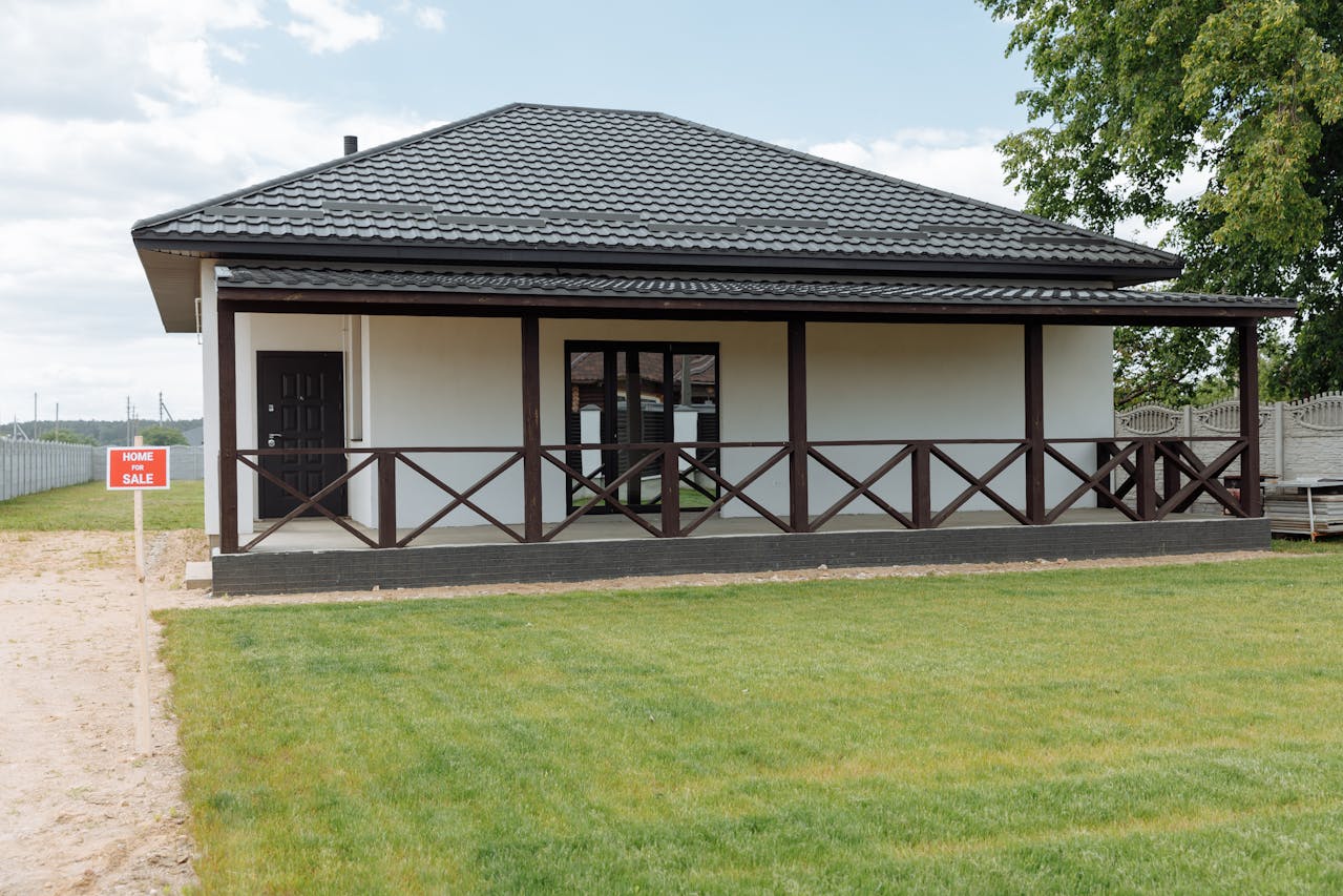 Community facility building with covered porch